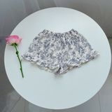  Bộ hai dây bé gái xô muslin Áo Lá Homewear A152, bộ đồ bé gái hè quần đùi xô đũi babydoll viền ren vintage 