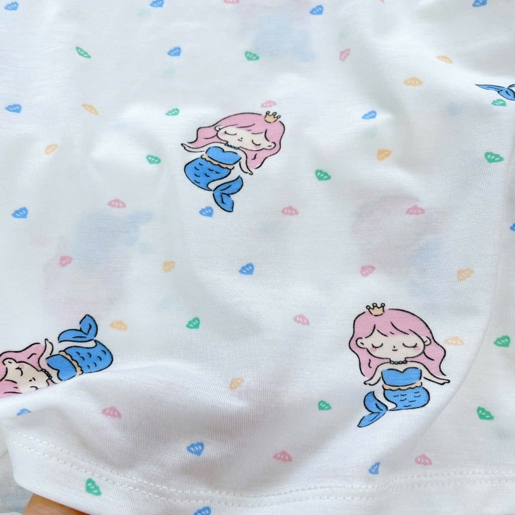  Bộ lửng bé gái Tencel Lycra mỏng mát lạnh Lá Homewear A260, đồ mặc hè cho bé họa tiết dễ thương kuromi melody 