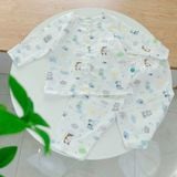  Pijama cho bé trai, bé gái vải  xô cotton Áo Lá Homewear A219, đồ bộ dài tay cho bé mát bốn mùa cổ tròn cài nút 