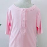  Bộ ngủ cho bé tay lỡ quần dài vải thun tăm Áo Lá Homewear A155, pijama cho bé trai và gái mặc ngủ bốn mùa siêu mềm mát 