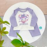  Bộ dài tay cho bé mặc ngủ vải Lyocell Áo Lá Homewear A228, pijama cho bé hình kuromi melody capybara mềm mát thấm hút 