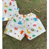  Bộ ba lỗ bé trai cổ pizama cotton mềm mát Áo Lá Homewear A140, đồ du lịch hè cho bé trai sát nách quần đùi đi biển 