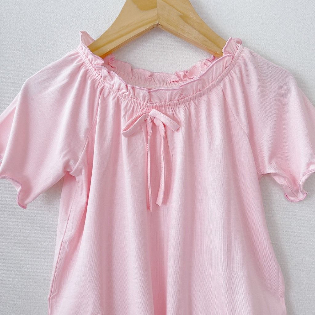  Bộ ngủ cho bé gái tay ngắn quần dài vải thun lụa Áo Lá Homewear A162, pijama cho bé gái mặc ngủ bốn mùa siêu mềm mát 