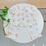  Đồ ngủ bé gái tay ngắn quần dài vải xô cotton Lá Homewear A261, pizama bé gái họa tiết unicorn dễ thương 