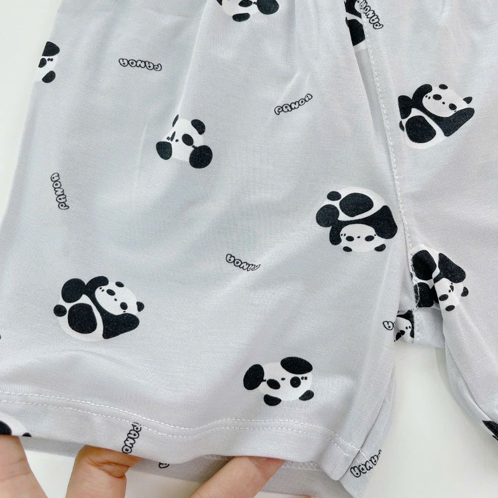  Bộ đùi bé trai Tencel Lycra mỏng mát lạnh Lá Homewear A268, bộ cộc tay cho bé mặc hè hình khủng long gấu trúc phi hành 