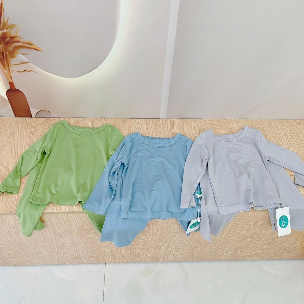  Bộ dài tay cho bé 95% sợi sồi Modal Áo Lá Homewear A221, pizama bé trai gái bốn mùa mát lạnh mềm mướt 