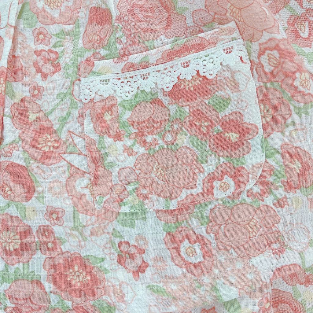  Bộ dài tay bé gái xô cotton Lá Homewear A263 mặc ngủ điều hòa babydoll , pizama cho bé gái thoáng mát dễ thương 