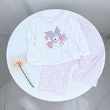  Bộ dài tay cho bé 95% sợi sồi Modal Áo Lá Homewear A209, pijama cho bé gái trai mềm mướt mát lạnh caro capybara kuromi 