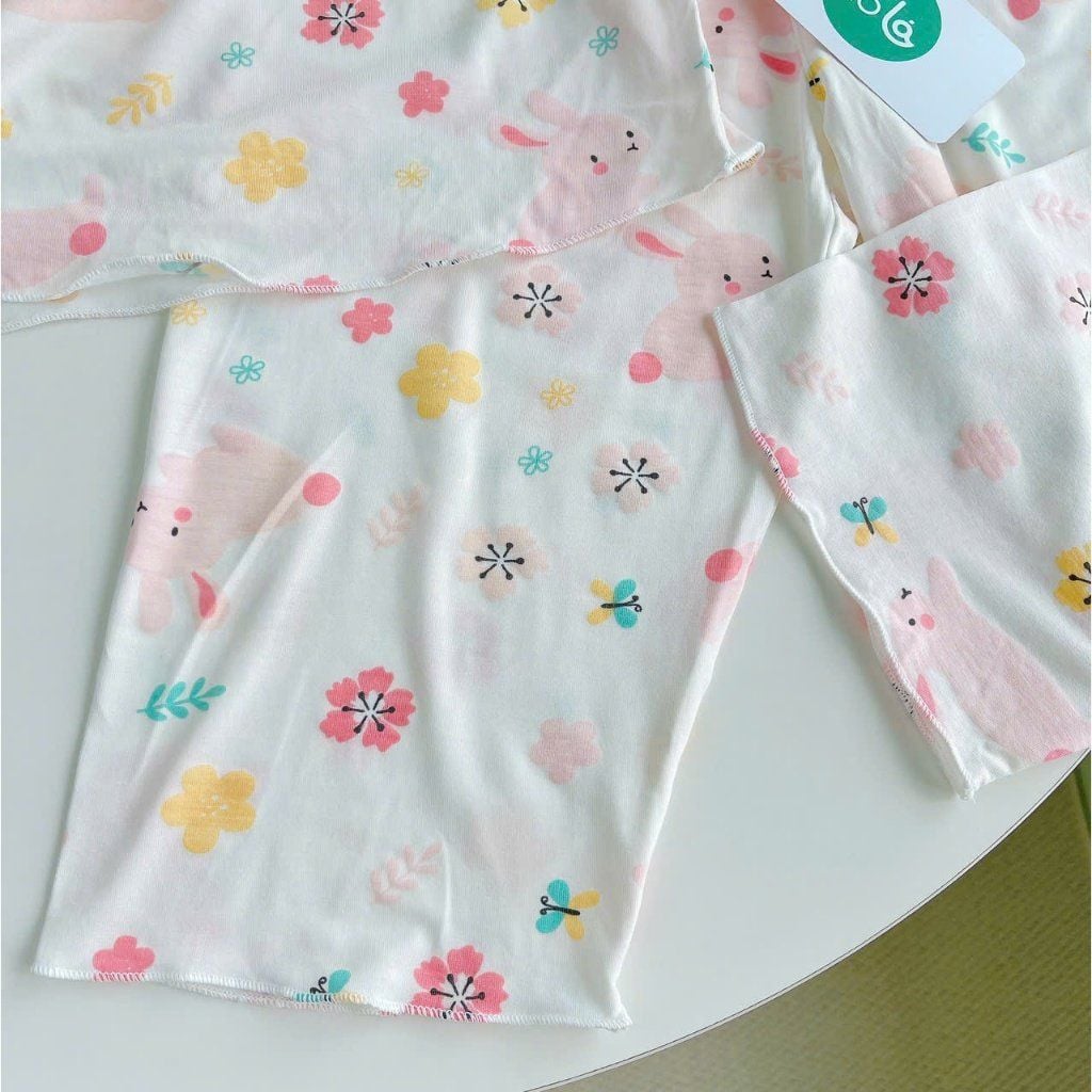  Bộ dài tay cho bé gái 95% sợi sồi Modal Ice Cool Áo Lá Homewear A238 mềm mướt mát lạnh babydoll họa tiết đáng yêu 