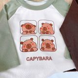  Bộ dài tay cho bé mặc ngủ vải Lyocell Áo Lá Homewear A228, pijama cho bé hình kuromi melody capybara mềm mát thấm hút 