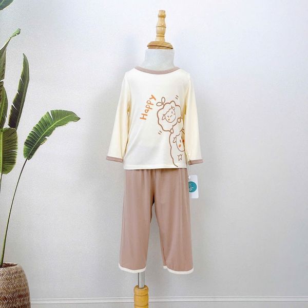  Đồ dài tay cho bé thun modal sợi sồi Áo Lá Homewear A178, pizama cho bé mặc ngủ sợi tự nhiên mềm mướt mát lạnh 