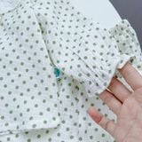  Pijama bé gái xô muslin Áo Lá Homewear A174, đồ bộ dài tay bé gái mặc ngủ bốn mùa thoáng mát 