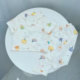  Pijama bé trai tay ngắn quần dài vải xô cotton Áo Lá Homewear A029, bộ ngủ bé trai 