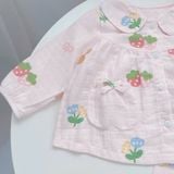  Pizama bé gái xô cotton Áo Lá Homewear A202, đồ dài tay bé gái babydoll mặc ngủ bốn mùa 