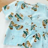  Pijama bé trai tay ngắn quần đùi xô cotton Áo Lá Homewear A105, đồ bộ cộc tay cho bé trai 