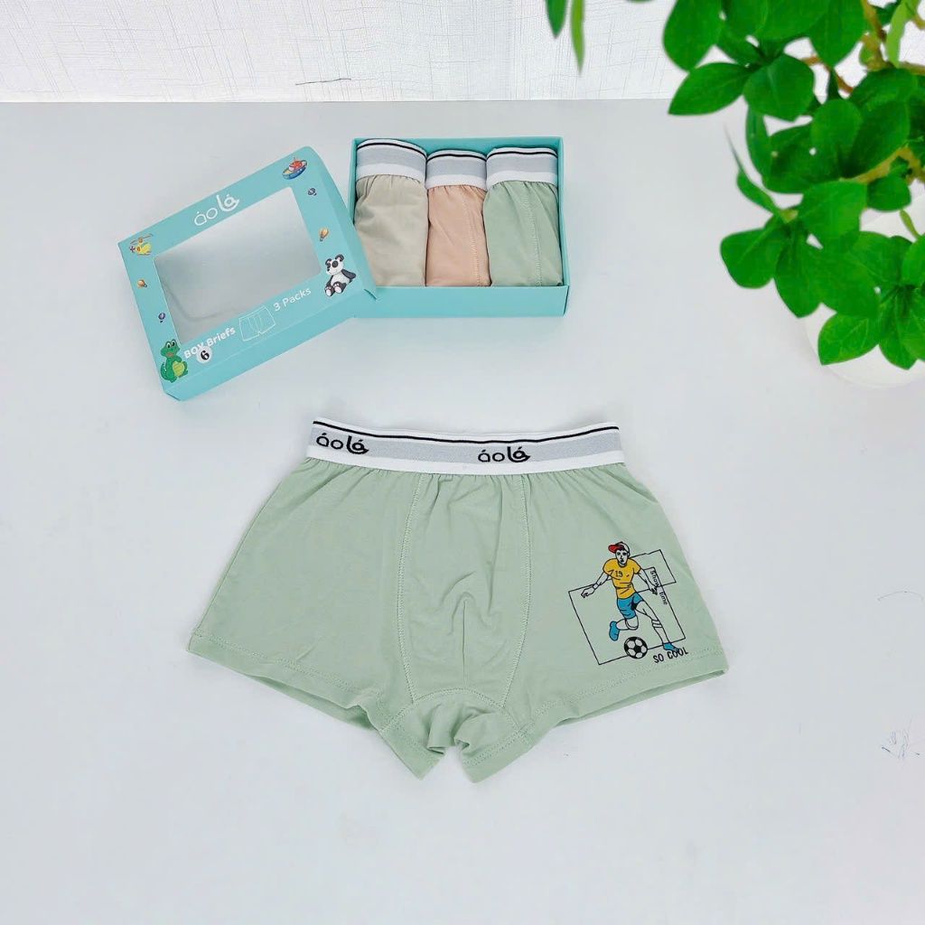  Quần lót bé trai vải sợi sồi Modal Áo Lá Homewear A201, quần sịp bé trai mềm mát lạnh, chip đùi kháng khuẩn cho bé 