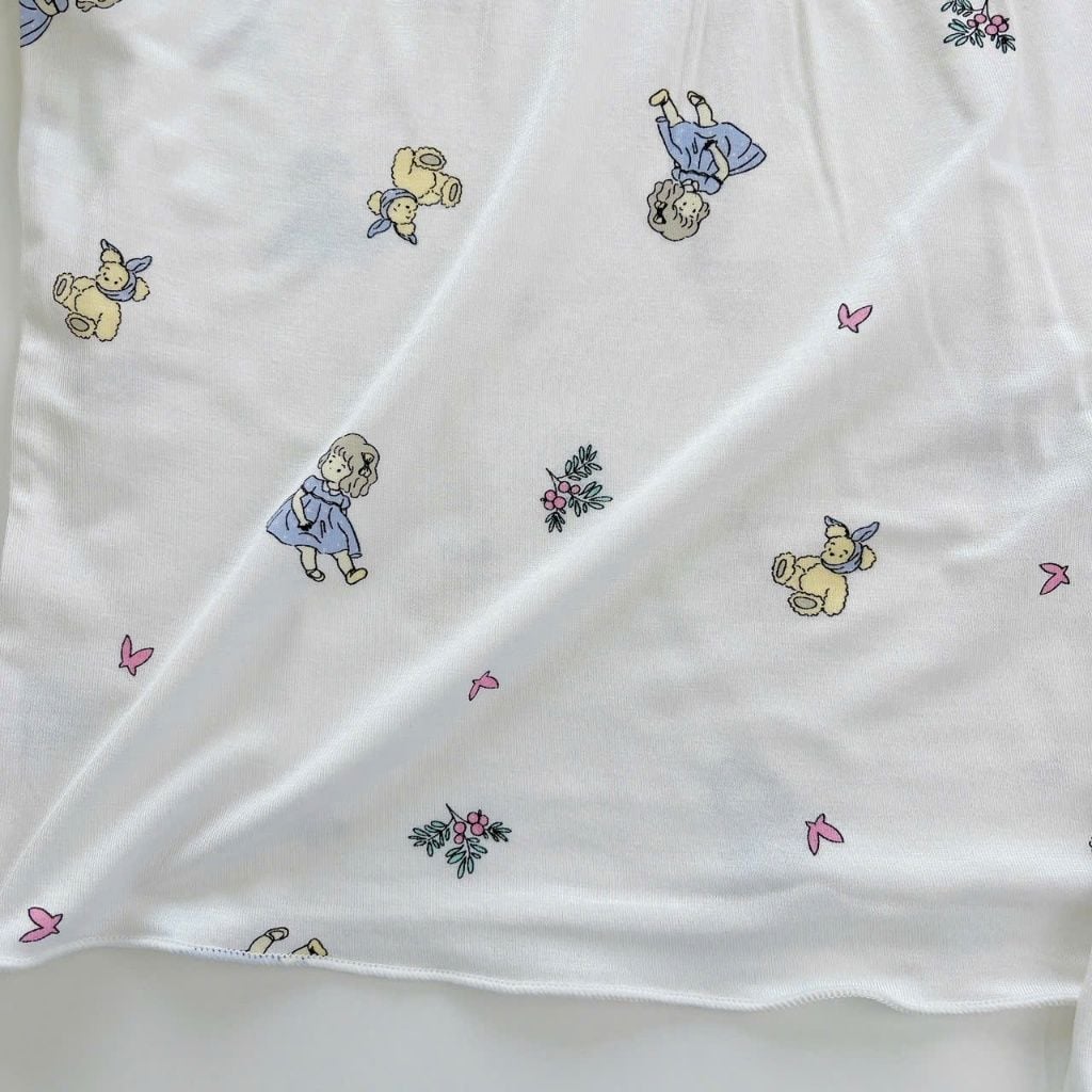  Bộ cộc tay bé gái Tencel Lycra mỏng mát lạnh Lá Homewear A266, bộ đùi bé gái mặc hè cổ tròn bèo xinh xắn kuromi 