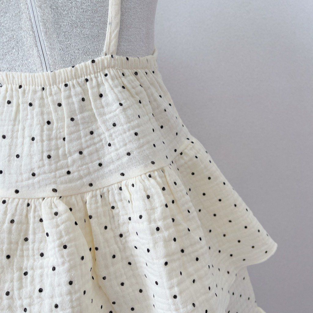  Bộ hai dây bé gái mặc hè xô muslin Áo Lá Homewear A121, đồ bộ hè bé gái quần đùi xô đũi babydoll dễ thương 