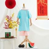  Áo dài Tết bé gái lụa tơ mát sang trọng, áo dài truyền thống cho bé AD01 Áo Lá Homewear 