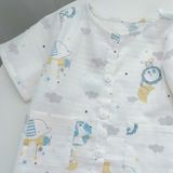  Pijama bé trai tay ngắn quần đùi xô cotton Áo Lá Homewear A105, đồ bộ cộc tay cho bé trai 