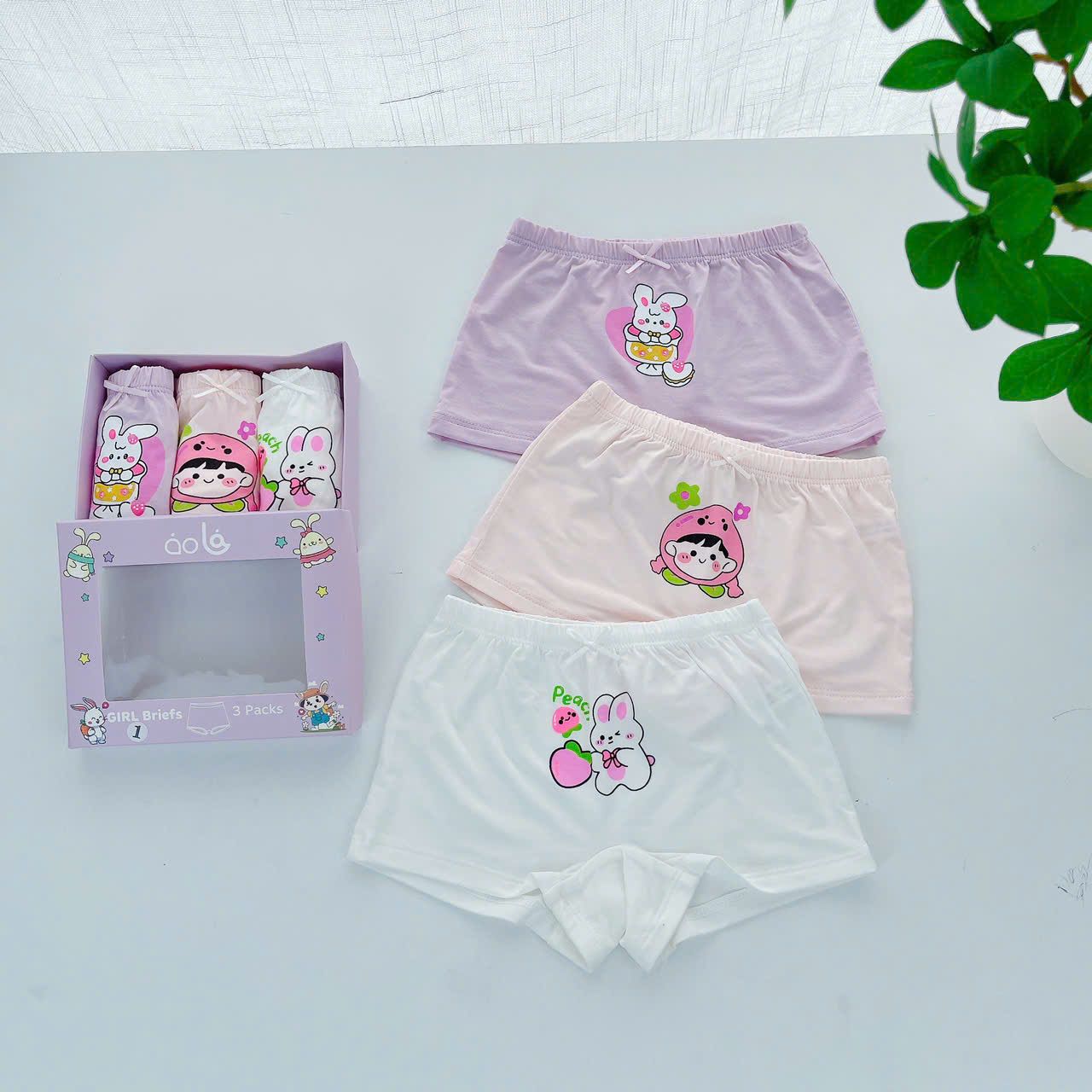  Quần lót bé gái vải sợi sồi Modal Áo Lá Homewear A200, quần chip đùi bé gái mặc váy kháng khuẩn mướt mát lạnh 