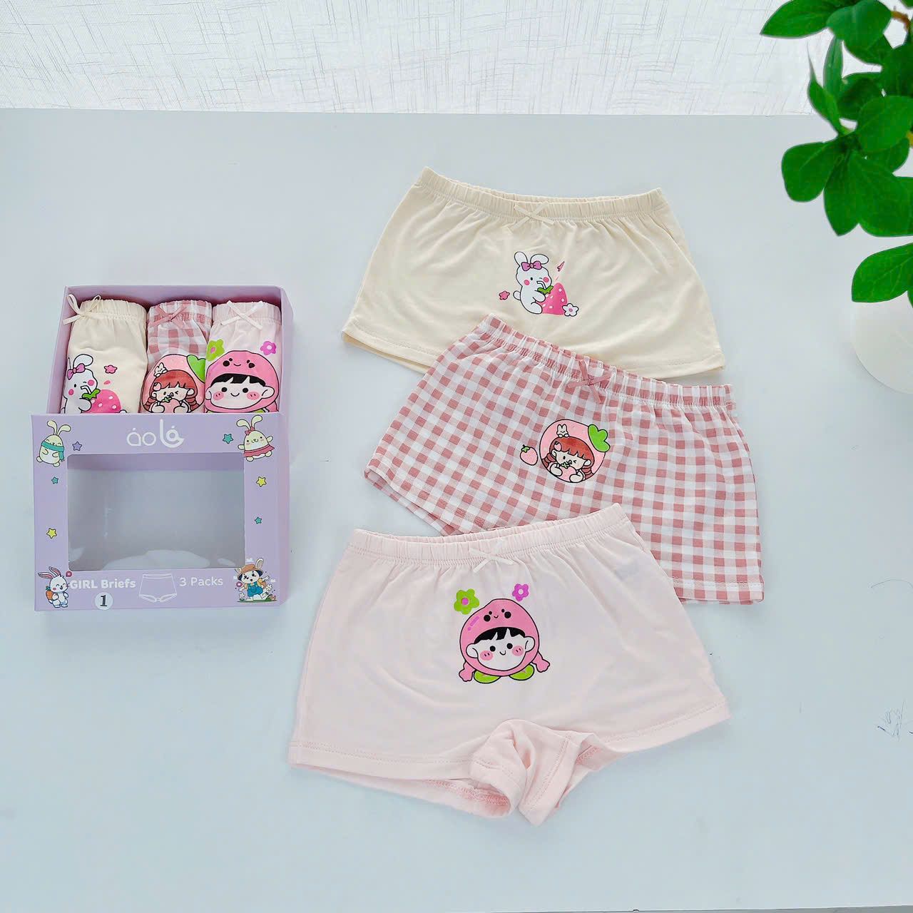  Quần lót bé gái vải sợi sồi Modal Áo Lá Homewear A200, quần chip đùi bé gái mặc váy kháng khuẩn mướt mát lạnh 