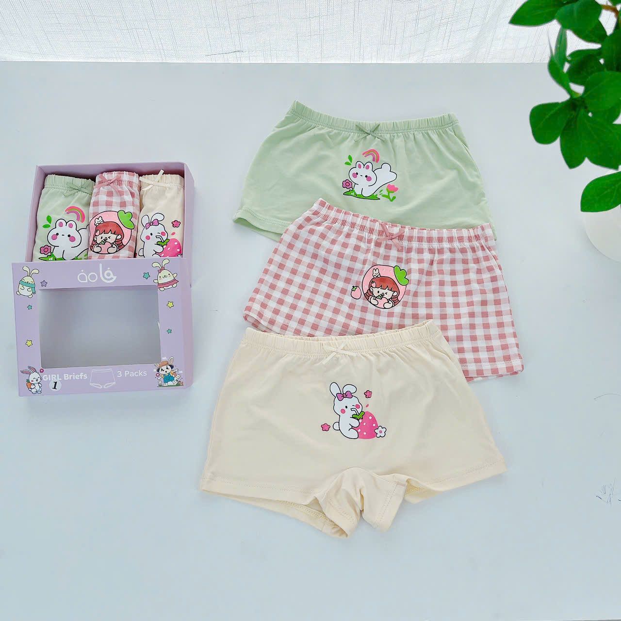  Quần lót bé gái vải sợi sồi Modal Áo Lá Homewear A200, quần chip đùi bé gái mặc váy kháng khuẩn mướt mát lạnh 