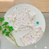  Bộ lửng bé gái 95% sợi sồi Modal Ice Cool Áo Lá Homewear A246 mềm mướt mát lạnh, đồ bộ bé gái mặc hè 