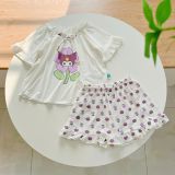  Bộ hè bé gái 95% sợi sồi Modal Ice Cool Lá Homewear A247 mềm mát lạnh, bộ cộc tay bé gái kuromi quần đùi babydoll 
