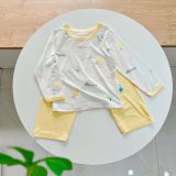  Bộ dài tay cho bé 95% sợi sồi Modal Ice Cool Áo Lá Homewear A248 mềm mát mùa hè, đồ ngủ dài tay bé trai bé gái 