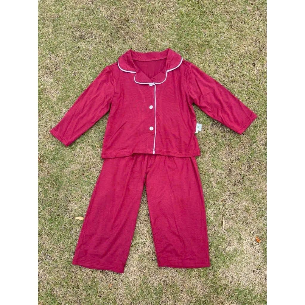  Bộ dài tay cho bé vải thun modal siêu mềm mát Áo Lá Homewear A048, pijama cho bé mặc ngủ vải sợi sồi 