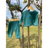  Bộ dài tay cho bé vải thun modal siêu mềm mát Áo Lá Homewear A048, pijama cho bé mặc ngủ vải sợi sồi 