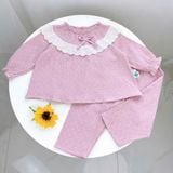 Pijama bé gái xô muslin Áo Lá Homewear A174, đồ bộ dài tay bé gái mặc ngủ bốn mùa thoáng mát 