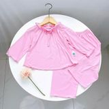  Bộ ngủ cho bé gái tay ngắn quần dài vải thun lụa Áo Lá Homewear A162, pijama cho bé gái mặc ngủ bốn mùa siêu mềm mát 