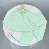  Bộ ngủ cho bé gái tay ngắn quần dài vải thun lụa Áo Lá Homewear A162, pijama cho bé gái mặc ngủ bốn mùa siêu mềm mát 