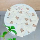  Pijama cho bé gái tay ngắn quần dài vải xô cotton Áo Lá Homewear A103, đồ bộ xô bé gái babydoll họa tiết dễ thương 