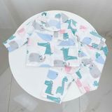  Pijama bé trai bé gái dài tay vải xô Áo Lá Homewear A014, đồ ngủ trẻ em size đại cotton nằm điều hòa bốn mùa 