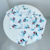  Pijama bé trai tay ngắn quần dài vải xô cotton Áo Lá Homewear A029, bộ ngủ bé trai 