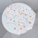  Pijama bé trai bé gái dài tay vải xô cotton Áo Lá Homewear A146, đồ ngủ trẻ em size đại nằm điều hòa bốn mùa 
