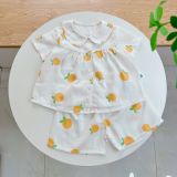  Bộ hè bé gái áo babydoll cánh tiên vải xô hai lớp mềm mát họa tiết thỏ mèo Áo Lá Homewear A049 