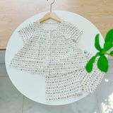  Bộ ngủ bé gái thun lụa mềm mát Áo Lá Homewear A210, đồ ngủ tay ngắn quần dài bé gái 