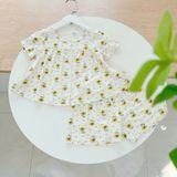  Bộ ngủ bé gái thun lụa mềm mát Áo Lá Homewear A210, đồ ngủ tay ngắn quần dài bé gái 