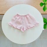  Bộ hai dây bé gái xô muslin Áo Lá Homewear A152, bộ đồ bé gái hè quần đùi xô đũi babydoll viền ren vintage 