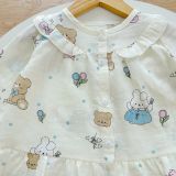  Pijama cho bé gái dài tay mặc ngủ điều hòa babydoll Áo Lá Homewear A050, đồ ngủ trẻ em vải xô đũi cotton 