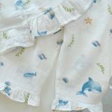  Pijama cho bé gái dài tay mặc ngủ điều hòa babydoll Áo Lá Homewear A050, đồ ngủ trẻ em vải xô đũi cotton 