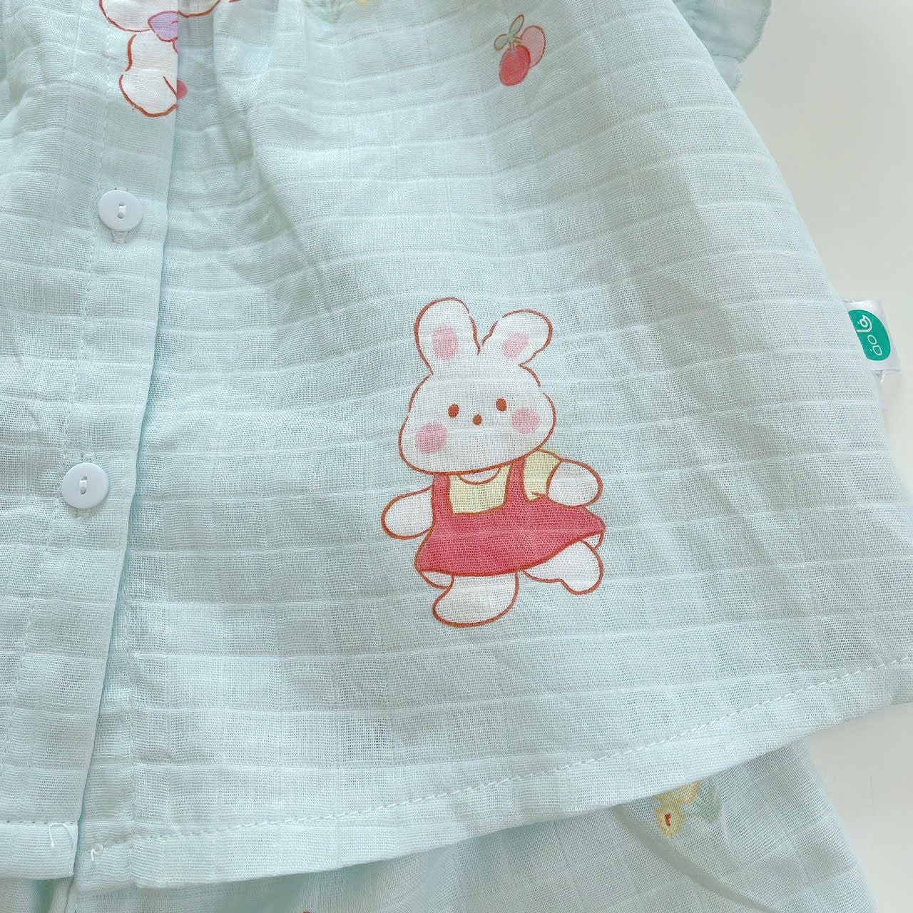  Bộ cộc tay bé gái xô cotton Lá Homewear A256 babydoll mặc hè mát, đồ bộ đùi cho bé dễ thương 