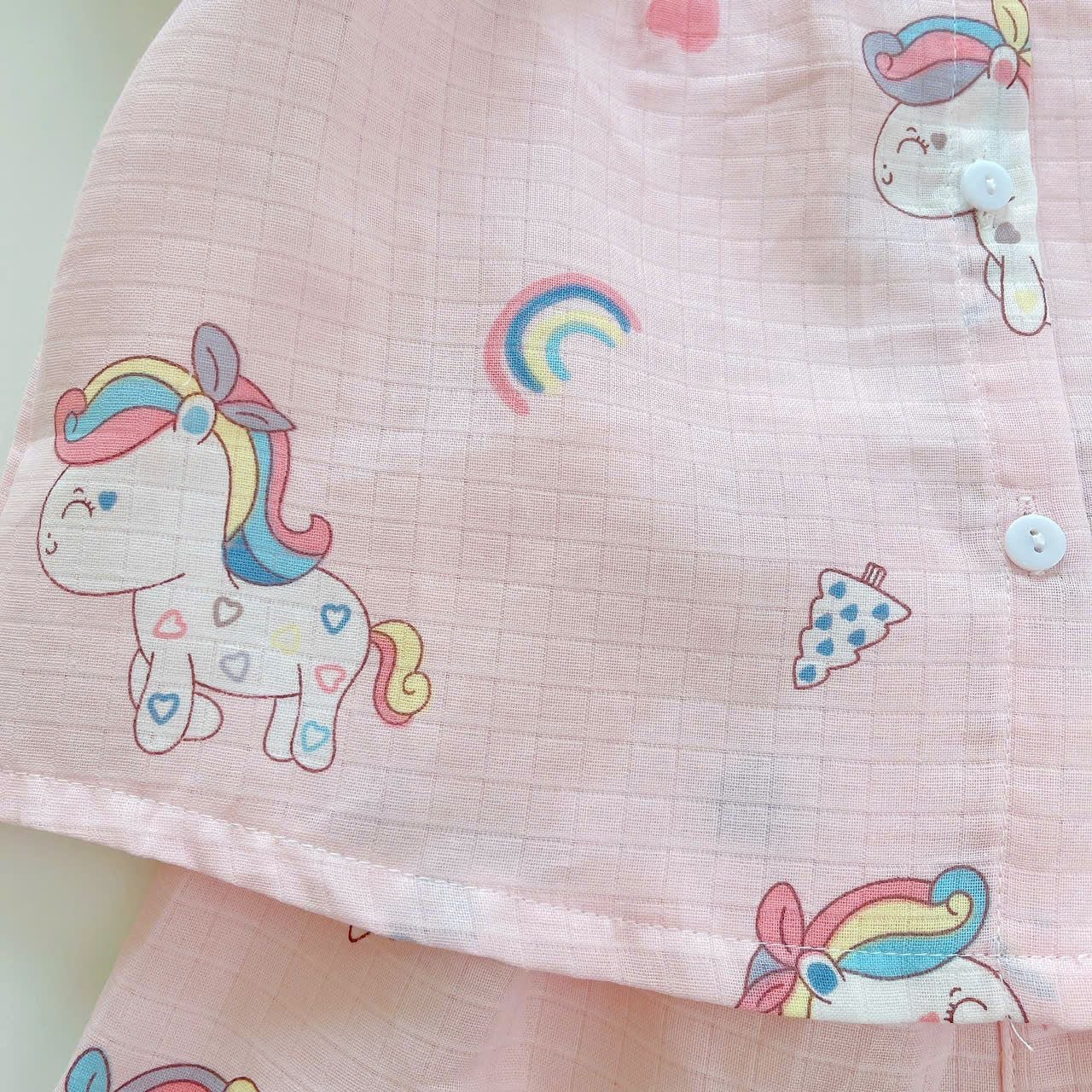  Bộ cộc tay bé gái xô cotton Lá Homewear A256 babydoll mặc hè mát, đồ bộ đùi cho bé dễ thương 