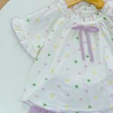  Bộ hè bé gái 95% sợi sồi Modal Ice Cool Lá Homewear A247 mềm mát lạnh, bộ cộc tay bé gái kuromi quần đùi babydoll 