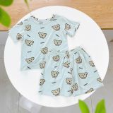  Bộ đùi bé trai 95% sợi sồi Modal Ice Cool Áo Lá Homewear A245 mềm mát lạnh, bộ cộc tay bé trai mặc hè hình xe 
