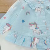  Pijama cho bé gái dài tay mặc ngủ điều hòa babydoll Áo Lá Homewear A050, đồ ngủ trẻ em vải xô đũi cotton 